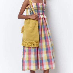 NWOT Corey Lynn Calter Plaid Midi Dress Spaghetti Strap Size M